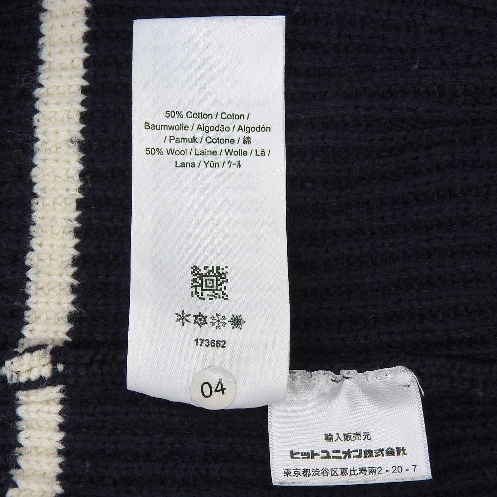 FRED PERRY フレッドペリー チルデンニット Vネック コットン ウール トップス メンズ ネイビー×イエロー L トップス