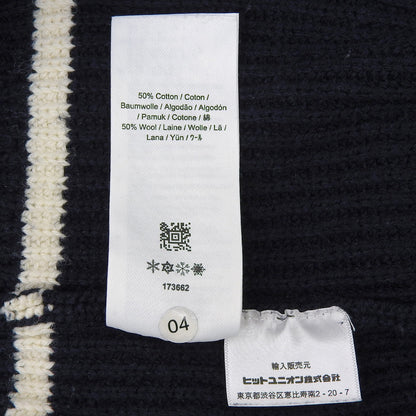 FRED PERRY フレッドペリー チルデンニット Vネック コットン ウール トップス メンズ ネイビー×イエロー L トップス