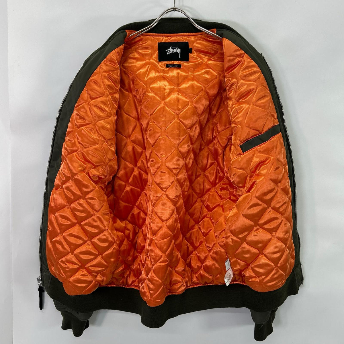 stussy Khaki MA-1 Flight Jacket Jacket