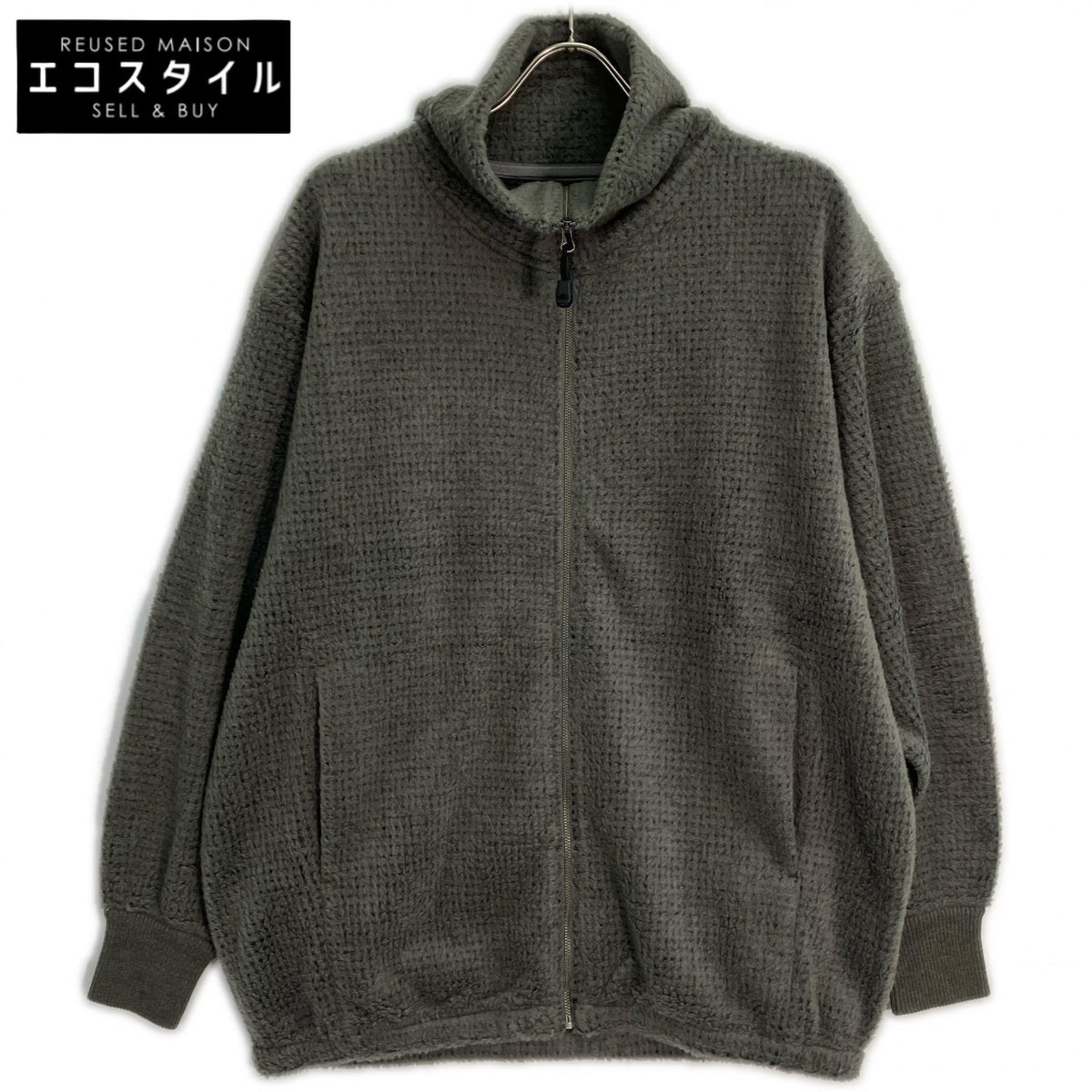 THE NORTH FACE PURPLE LABEL N25FA053 Gray Wool Fleece Zip-Up Sweater Tops
