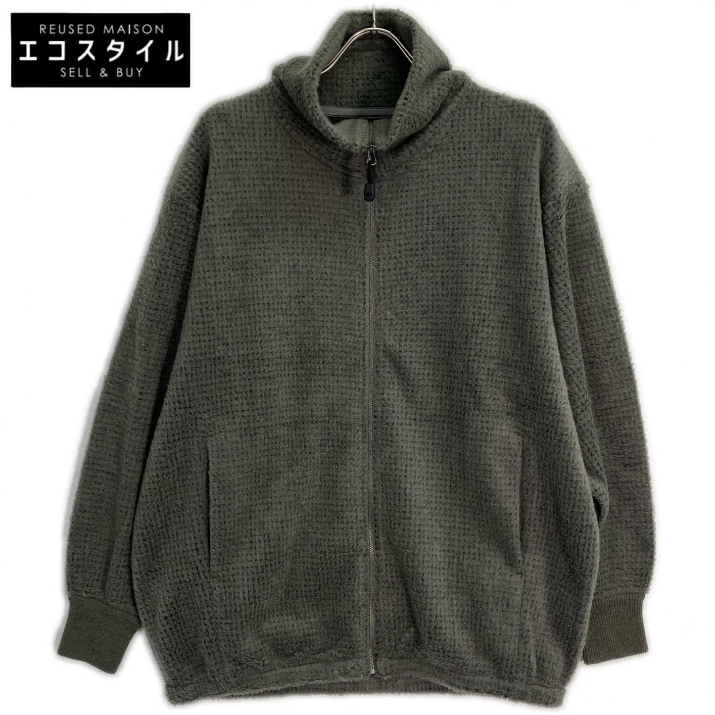 THE NORTH FACE PURPLE LABEL N25FA053 Gray Wool Fleece Zip-Up Sweater Tops