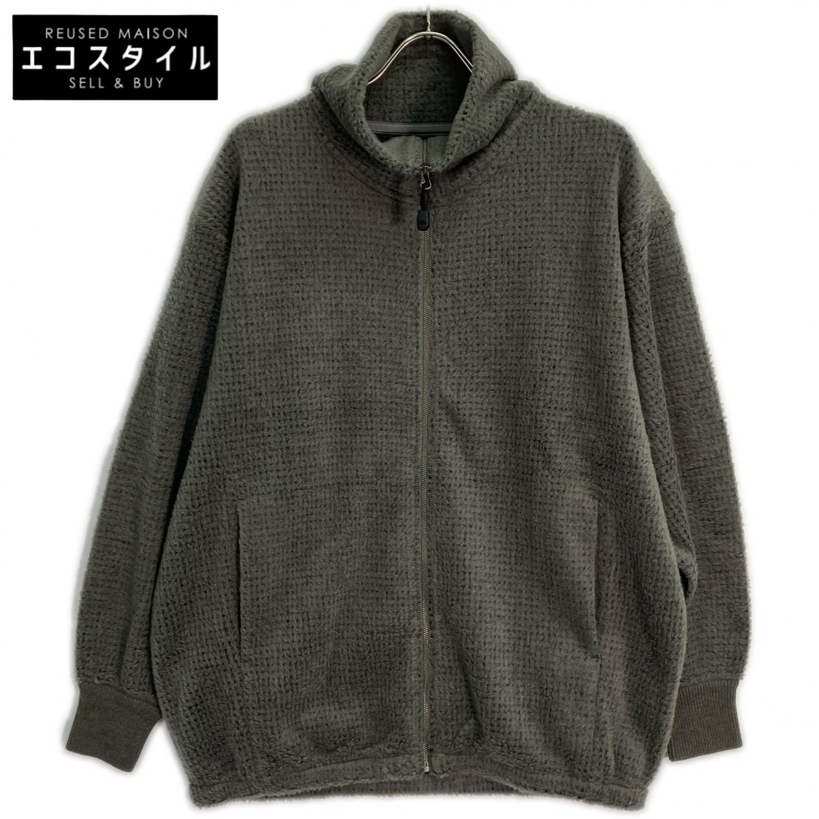 THE NORTH FACE PURPLE LABEL N25FA053 Gray Wool Fleece Zip-Up Sweater Tops