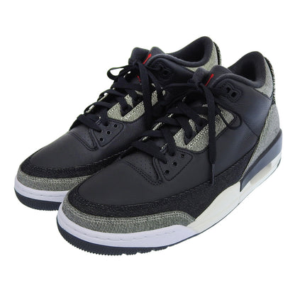 NIKE Unused Air Jordan 3 Denim Shoes Men's Black Gym Red 27.5cm IR0914-400 Shoes