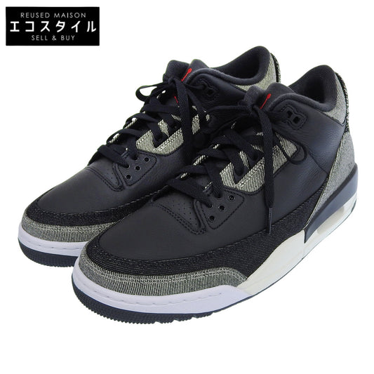 NIKE Unused Air Jordan 3 Denim Shoes Men's Black Gym Red 27.5cm IR0914-400 Shoes