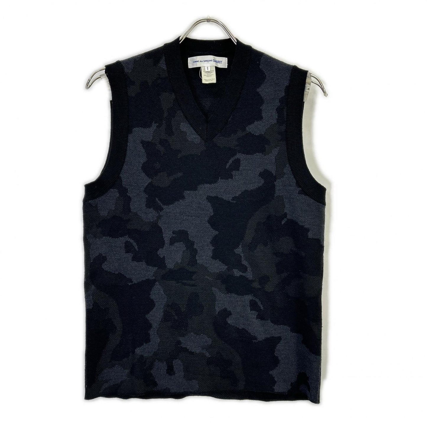 COMMEdesGARCONS SHIRT コムデギャルソンシャツ ブラック ウール カモフラ ベスト ベスト