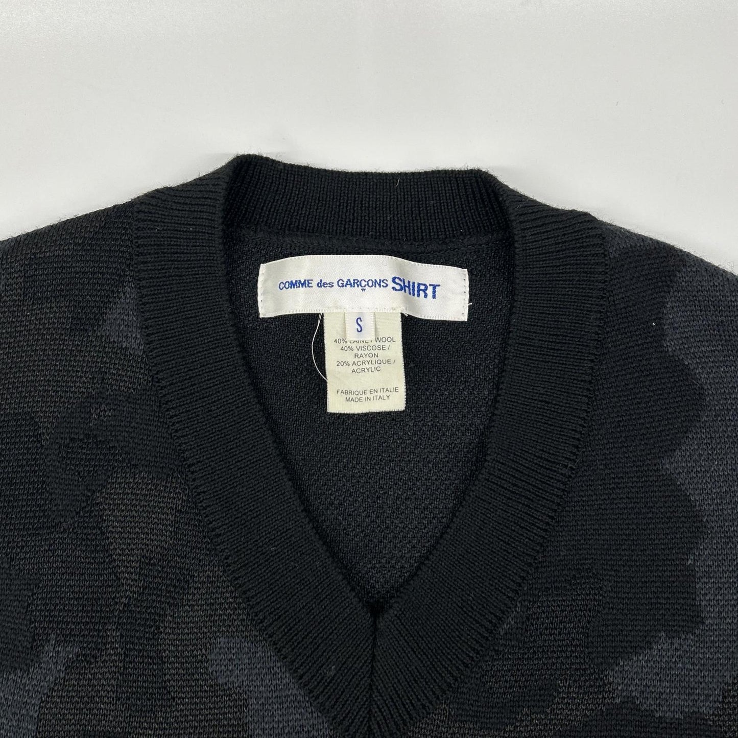 COMMEdesGARCONS SHIRT コムデギャルソンシャツ ブラック ウール カモフラ ベスト ベスト
