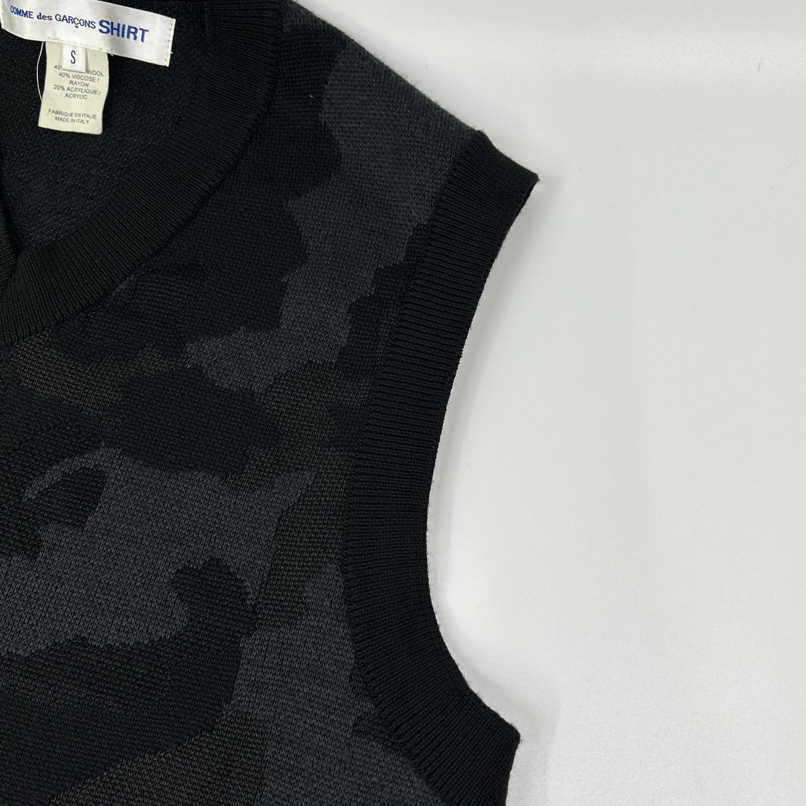 COMMEdesGARCONS SHIRT コムデギャルソンシャツ ブラック ウール カモフラ ベスト ベスト