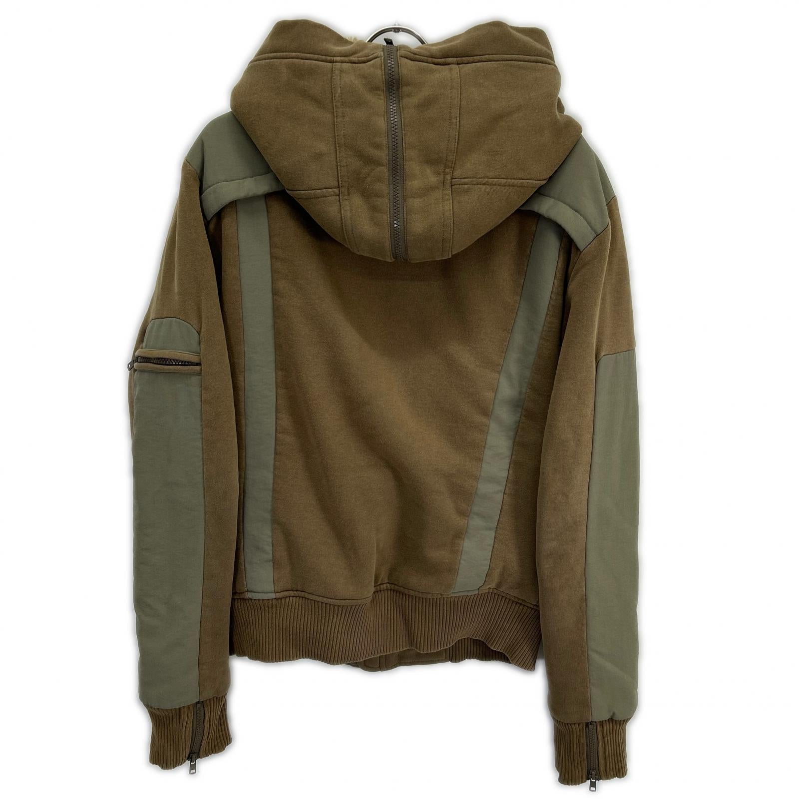 DIESEL Khaki Paneled Design Hooded Jacket L