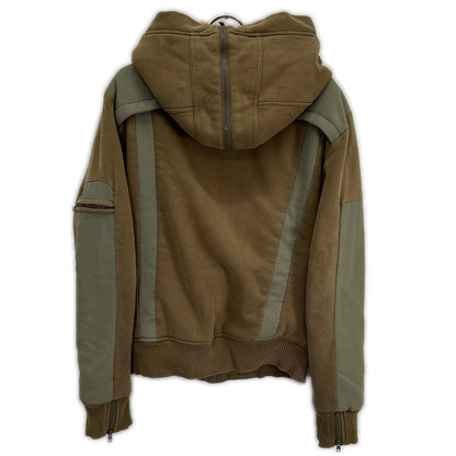 DIESEL Khaki Paneled Design Hooded Jacket L