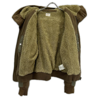 DIESEL Khaki Paneled Design Hooded Jacket L