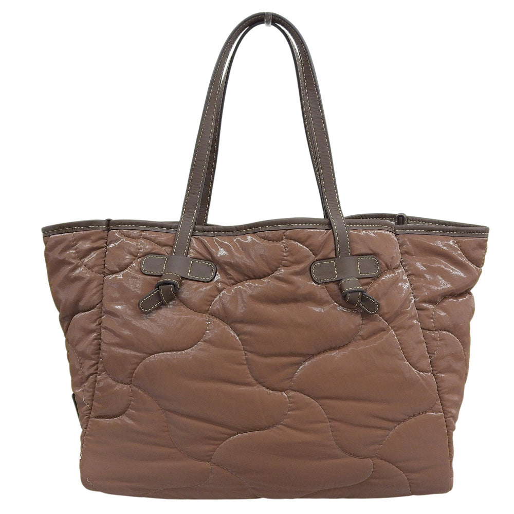 GIANNICHIARINI ジャンニキアリーニ 美品 マルチェッラ ニット トートバッグ レディース ホワイト×ブラウン トートバッグ M