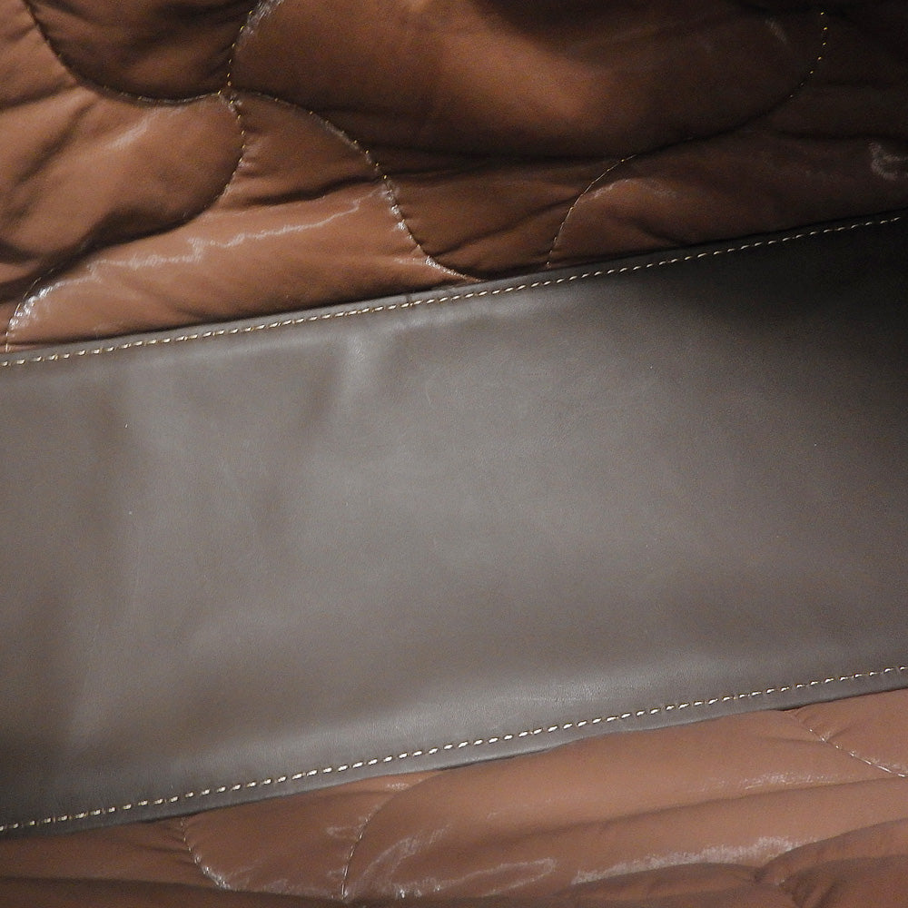 GIANNICHIARINI ジャンニキアリーニ 美品 マルチェッラ ニット トートバッグ レディース ホワイト×ブラウン トートバッグ M