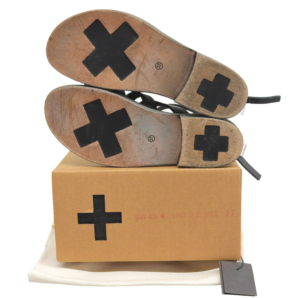 m.a+ エムエークロス 美品 レザー グラディエーター サンダル シューズ レディース ブルー 37 シューズ 37