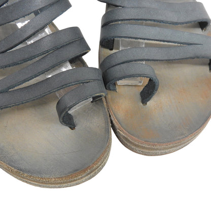 m.a+ エムエークロス 美品 レザー グラディエーター サンダル シューズ レディース ブルー 37 シューズ 37