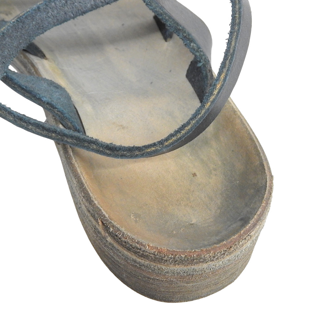 m.a+ エムエークロス 美品 レザー グラディエーター サンダル シューズ レディース ブルー 37 シューズ 37