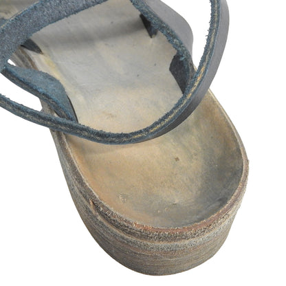 m.a+ エムエークロス 美品 レザー グラディエーター サンダル シューズ レディース ブルー 37 シューズ 37