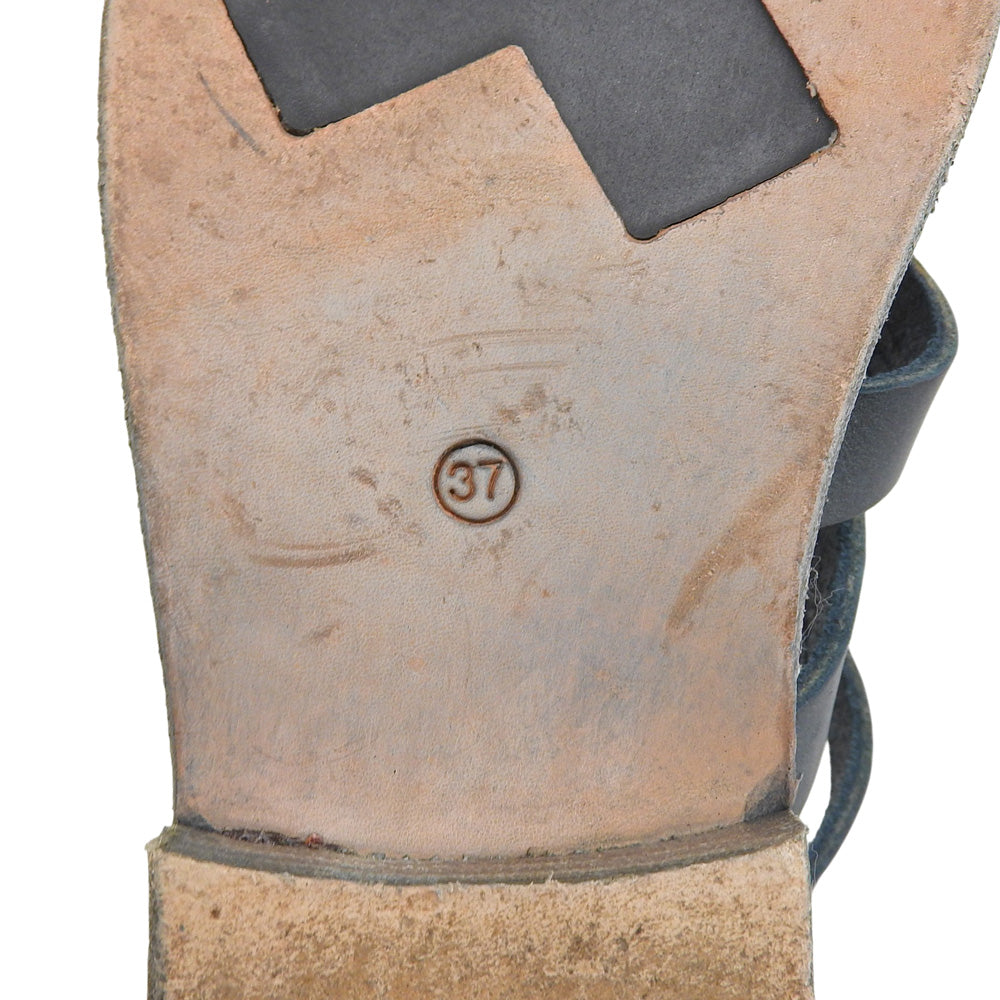 m.a+ エムエークロス 美品 レザー グラディエーター サンダル シューズ レディース ブルー 37 シューズ 37