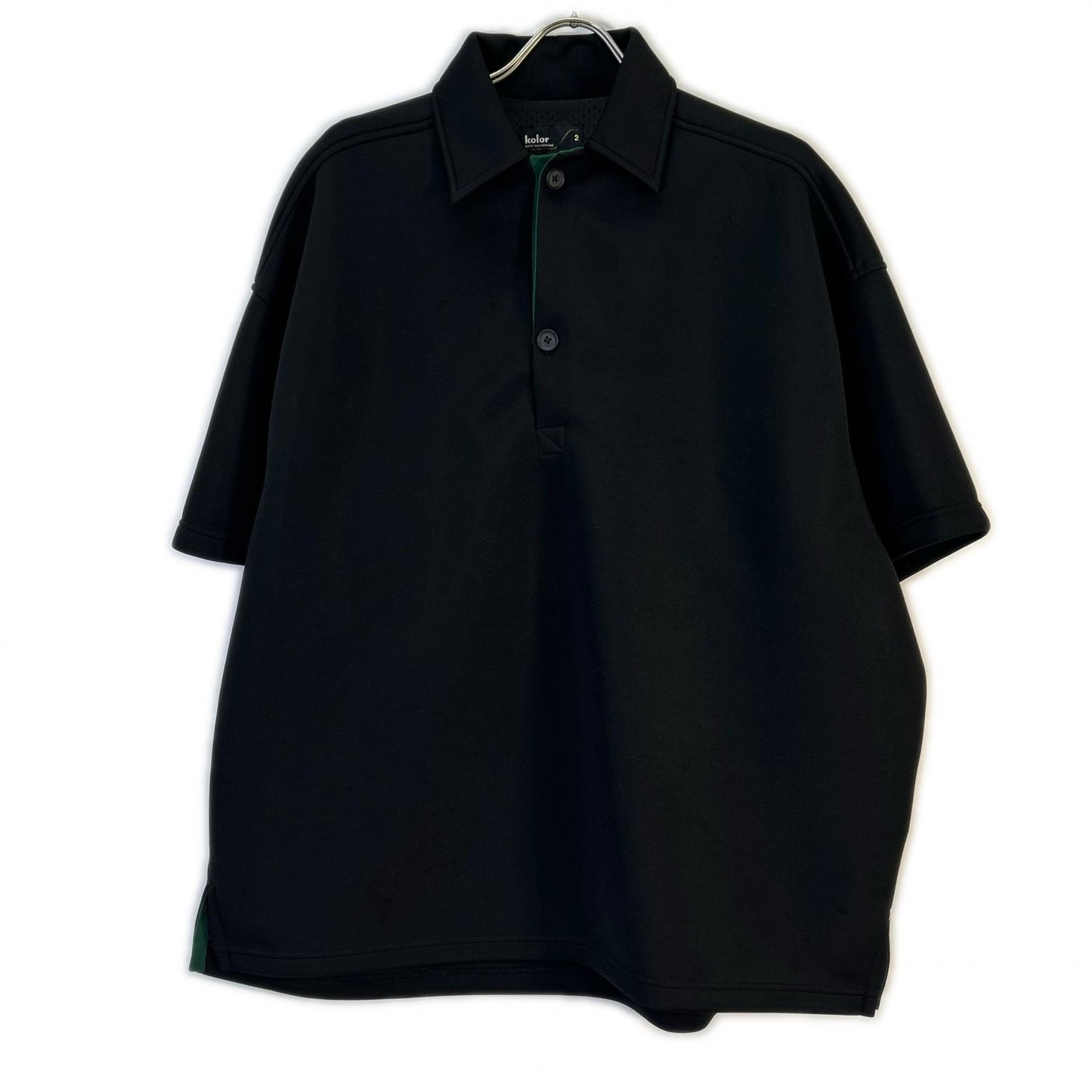 kolor 22SCM-B11201 Black Over Polo Shirt Tops