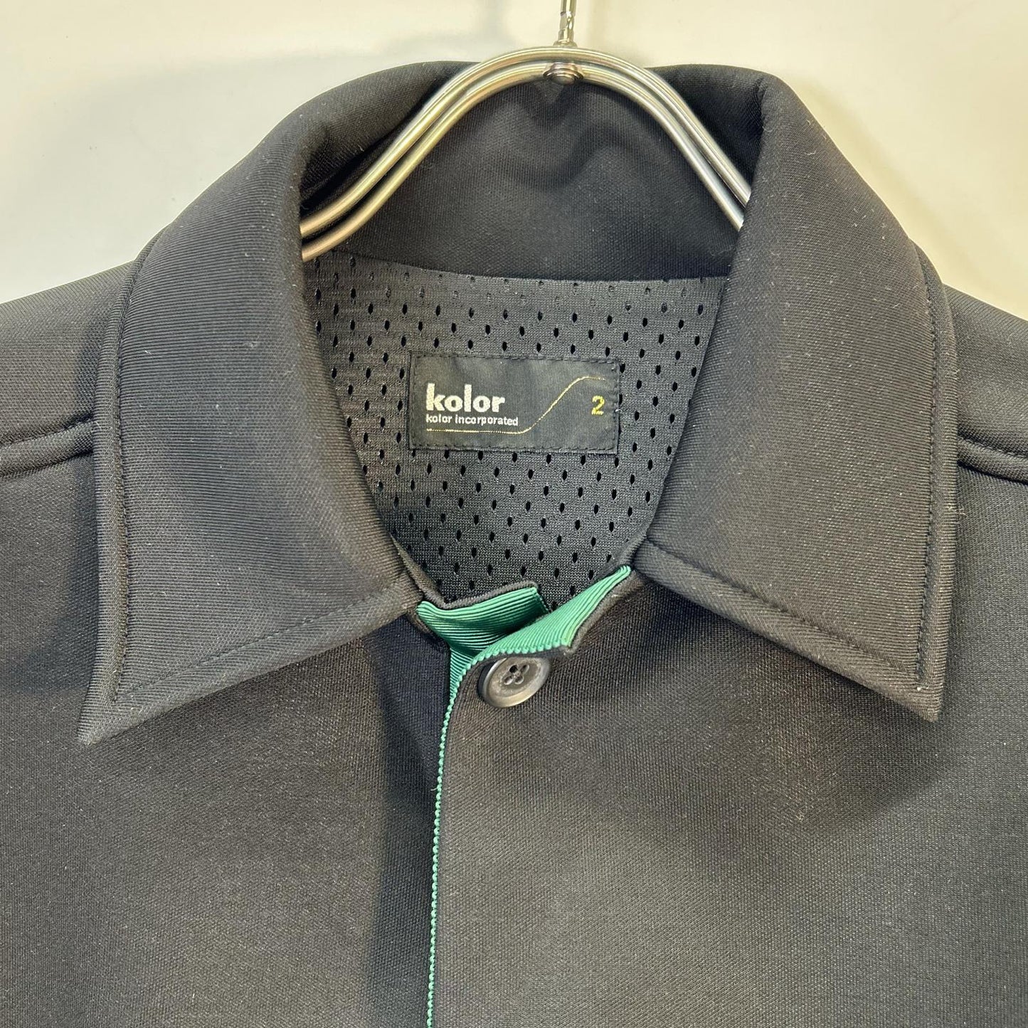 kolor 22SCM-B11201 Black Over Polo Shirt Tops
