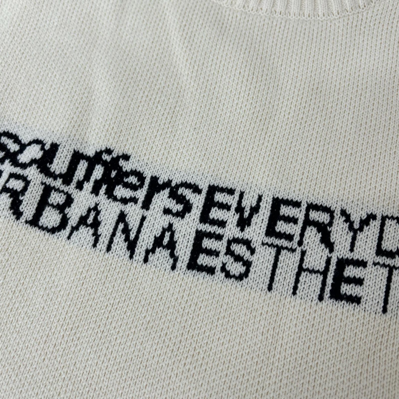 Scuffers White x Black Logo Embroidery Mock Neck Knit Top
