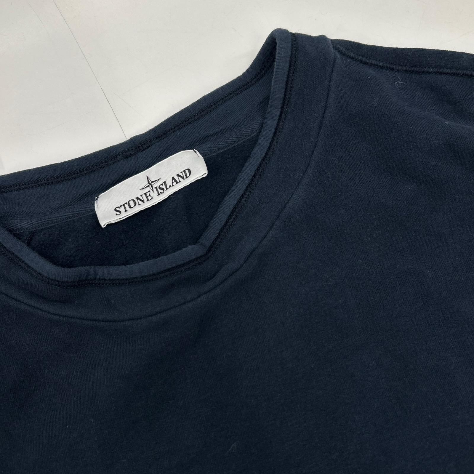 STONE ISLAND 791561352 Navy Stretch Cotton Crewneck Sweatshirt