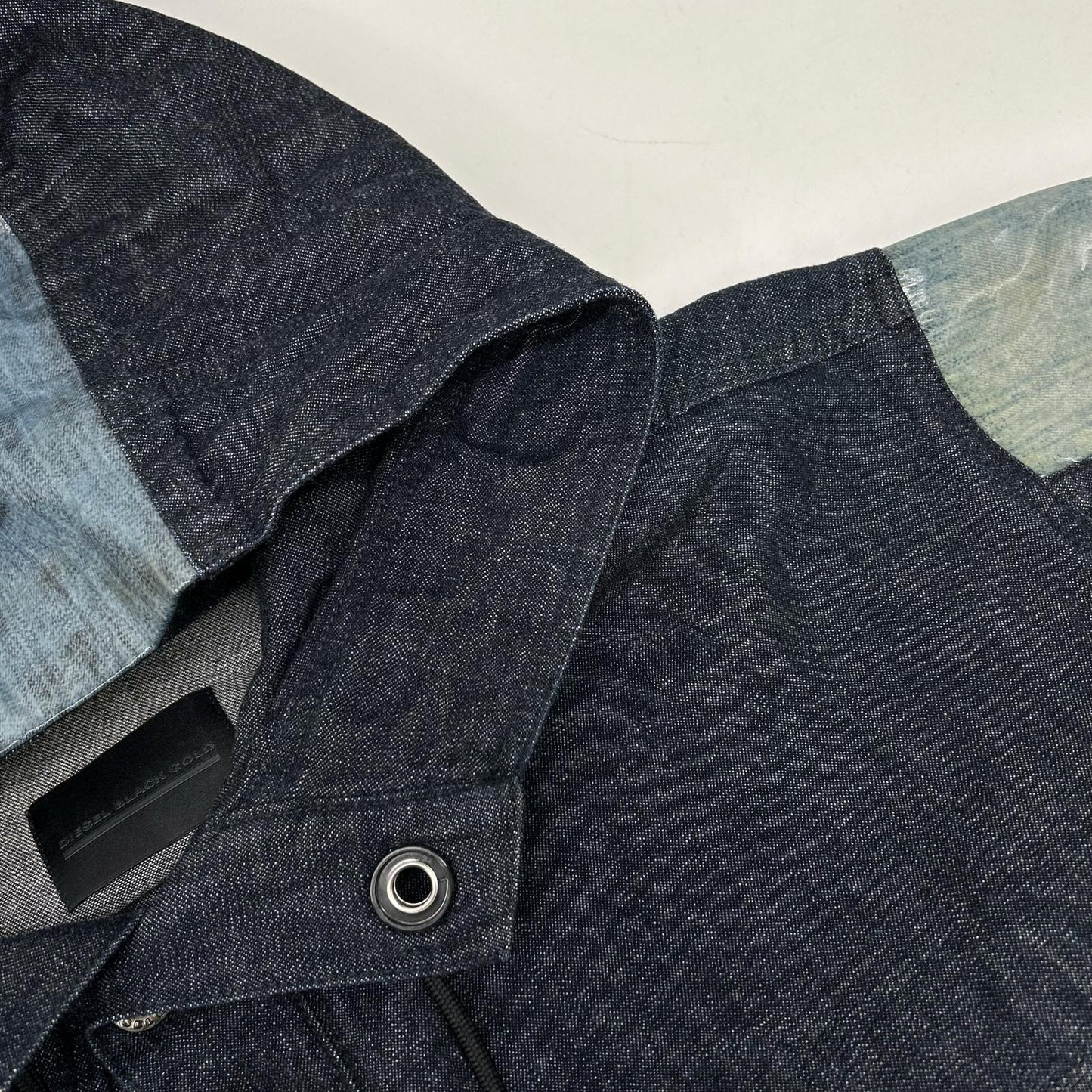 DIESEL BlackGold 00ECALH6098BF03 Indigo Denim Hoodie Jacket