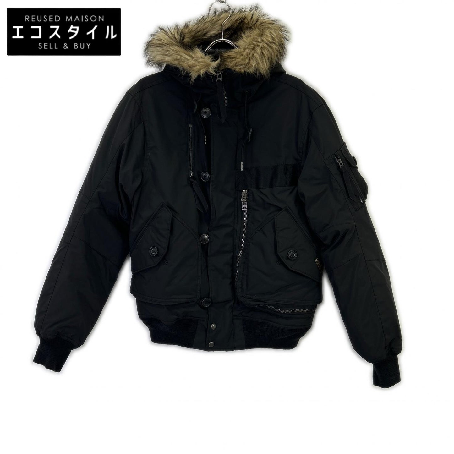 POLO RALPH LAUREN Black Hooded Down Parka Jacket S