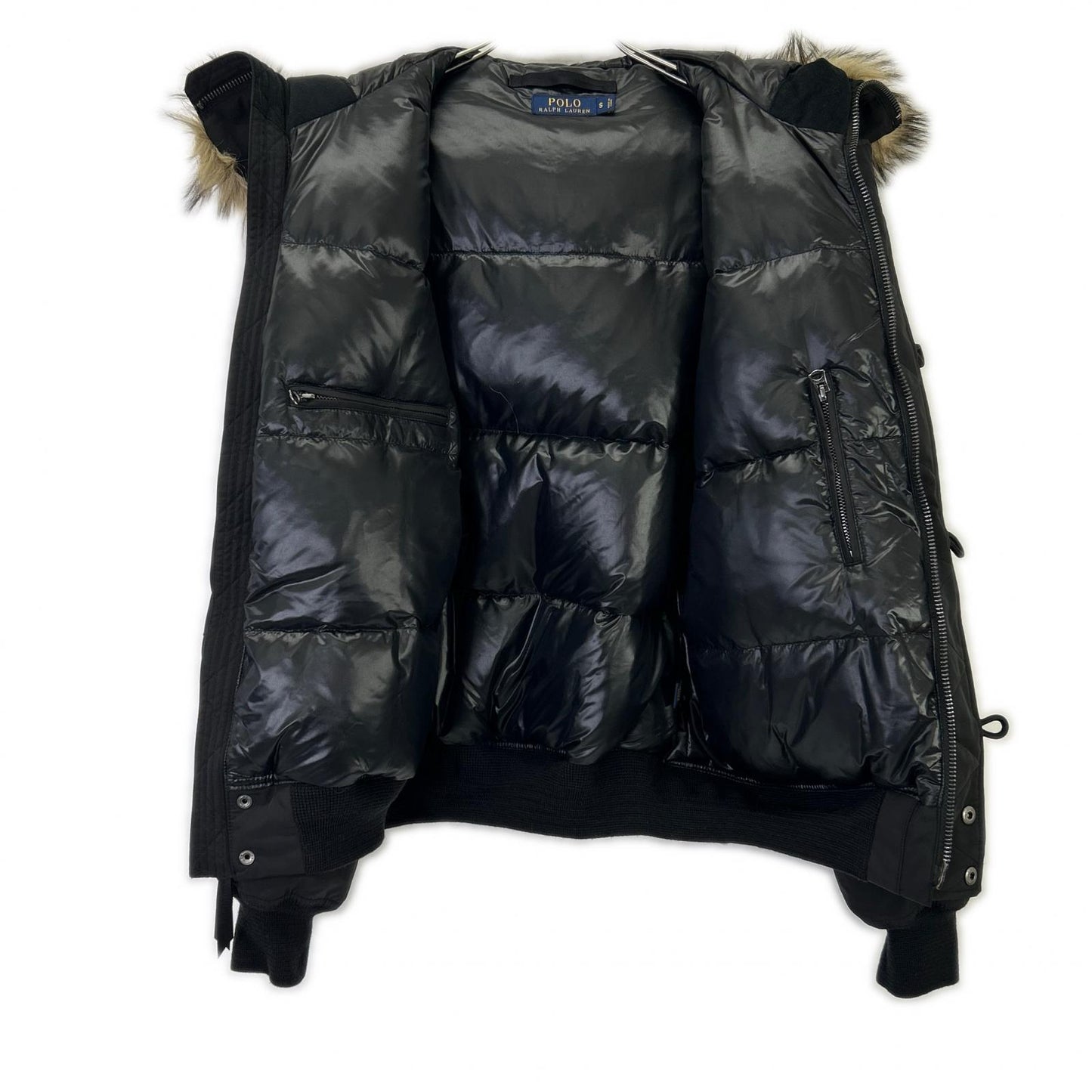 POLO RALPH LAUREN Black Hooded Down Parka Jacket S