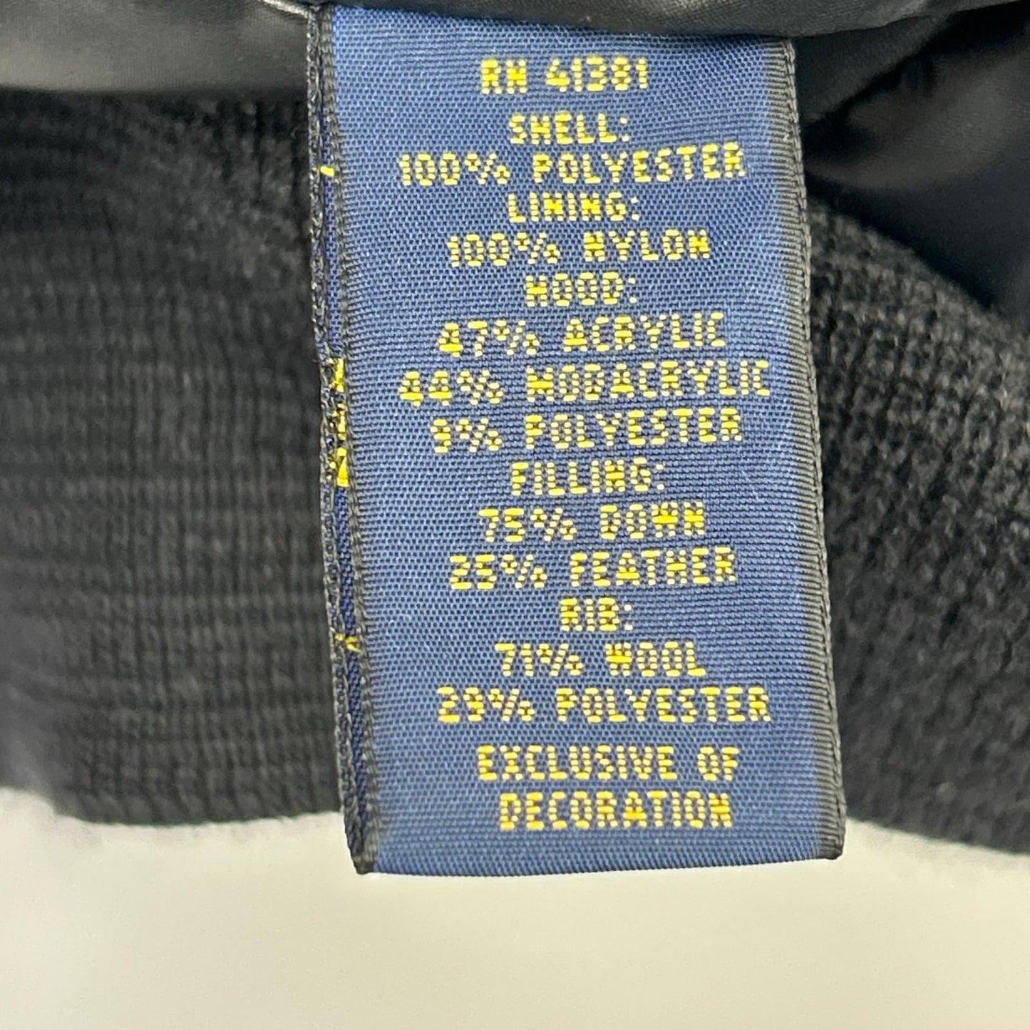 POLO RALPH LAUREN Black Hooded Down Parka Jacket S
