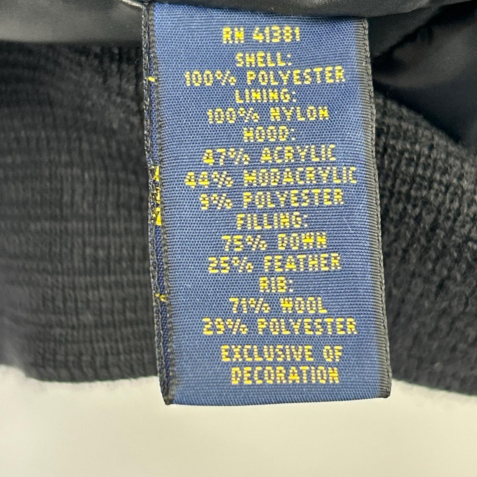 POLO RALPH LAUREN Black Hooded Down Parka Jacket S