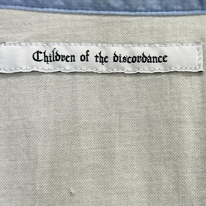 Children of the discordance COTDSH-117 Blue Patchwork Stripe Shirt Top