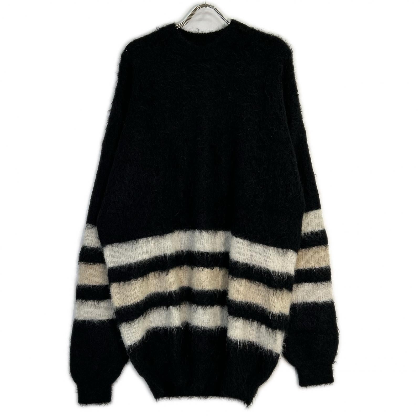 Children of the discordance COTDKN-615 Black Stripe Long Mohair Knit Top