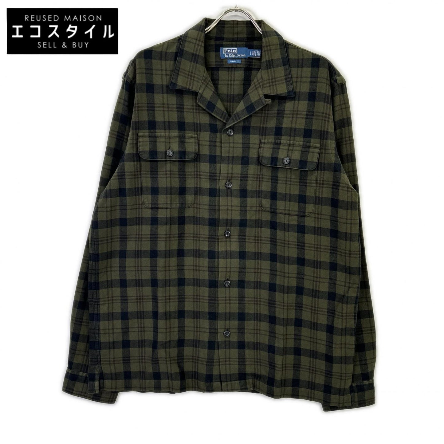 POLO RALPH LAUREN ポロ ラルフローレン カーキ クラシック フィット チェック フランネル キャンプシャツ トップス