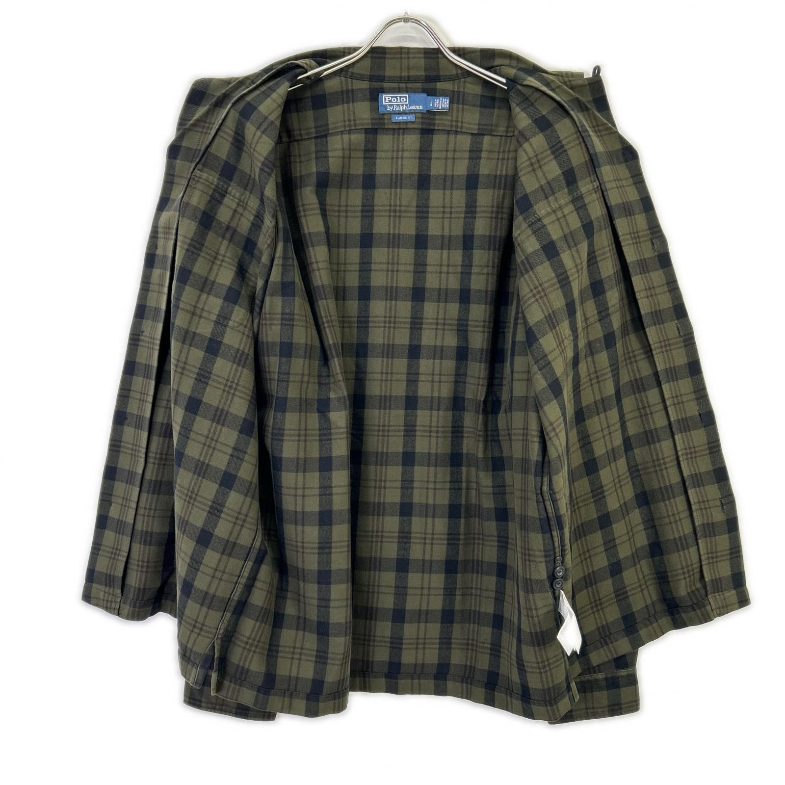 POLO RALPH LAUREN ポロ ラルフローレン カーキ クラシック フィット チェック フランネル キャンプシャツ トップス