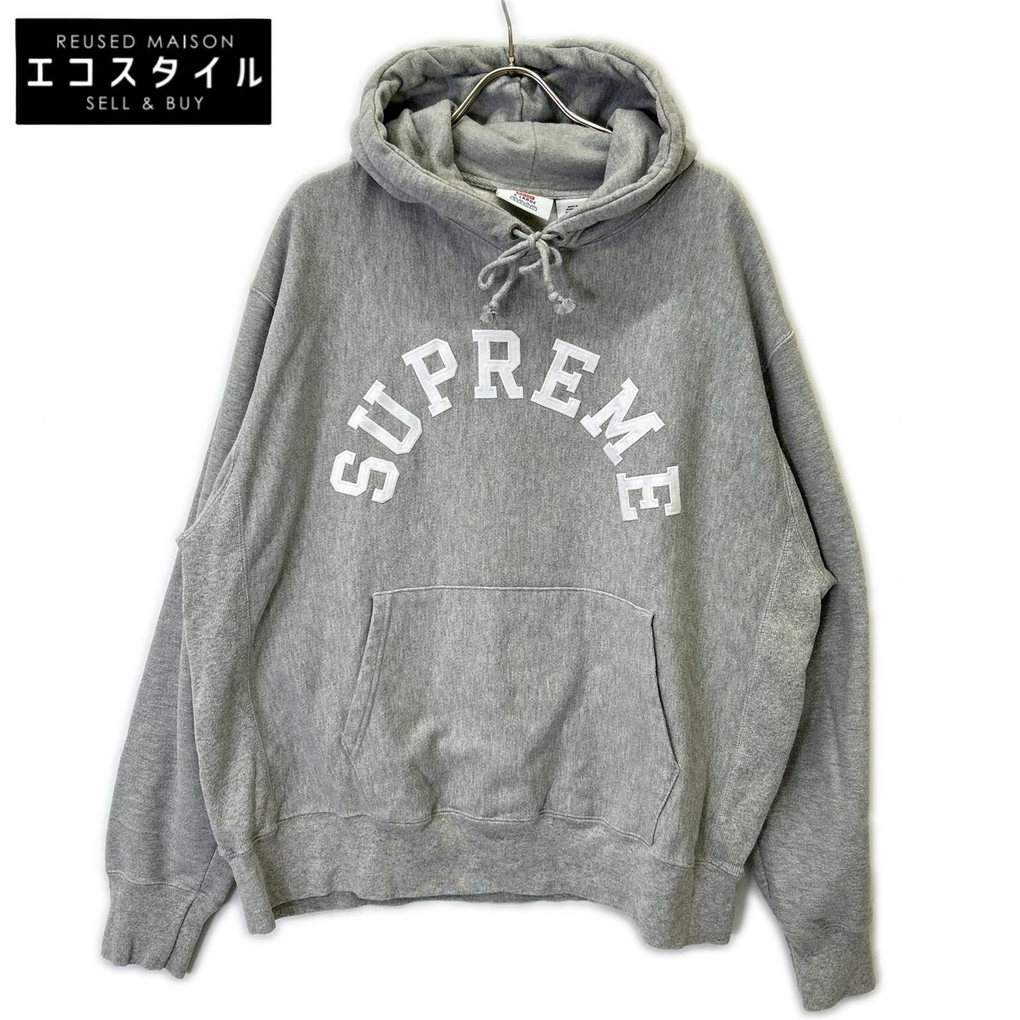 Supreme シュプリーム ×Champion 25SS グレー アーチロゴ スウェット プルオーバーパーカー トップス