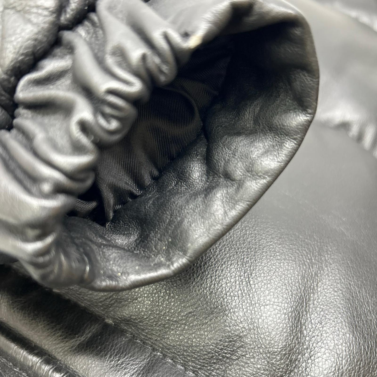 PaulSmith RED EAR 保罗史密斯红耳 443919 黑色 皮质羽绒夹克 M码