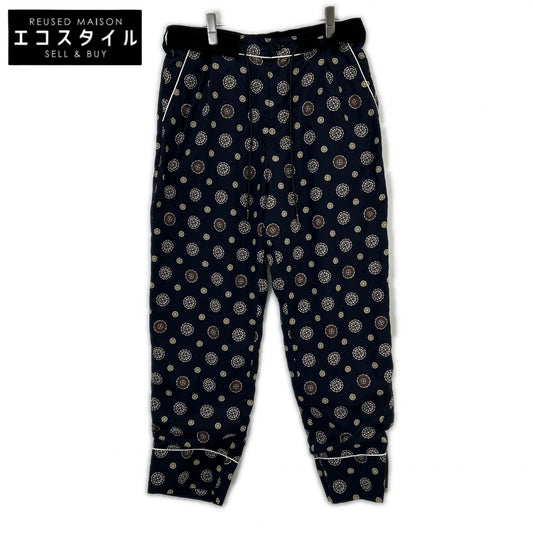 sacai サカイ 21-02538M 総柄 ベロア切替イージーパンツ ボトムス