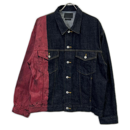 YOKE 【24AW】YK24FW0785B-A HAND PAINTED DENIM TRUCKER JACKET Denim Trucker Jacket Jacket