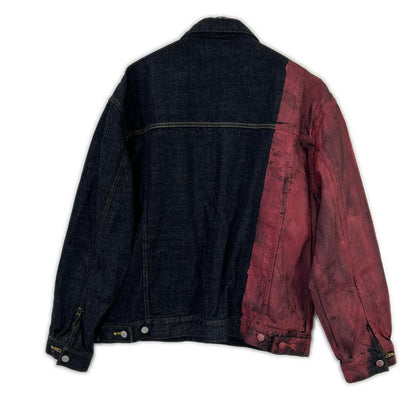 YOKE 【24AW】YK24FW0785B-A HAND PAINTED DENIM TRUCKER JACKET Denim Trucker Jacket Jacket