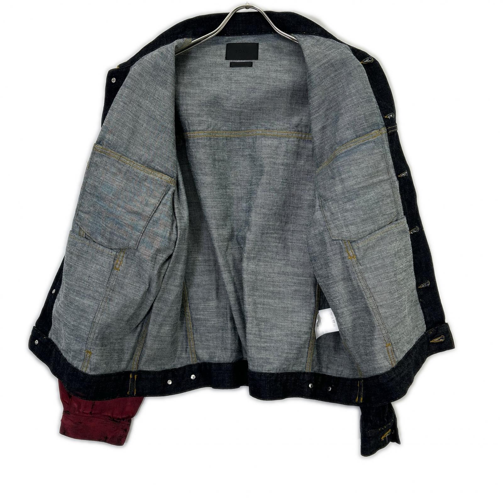 YOKE 【24AW】YK24FW0785B-A HAND PAINTED DENIM TRUCKER JACKET Denim Trucker Jacket Jacket