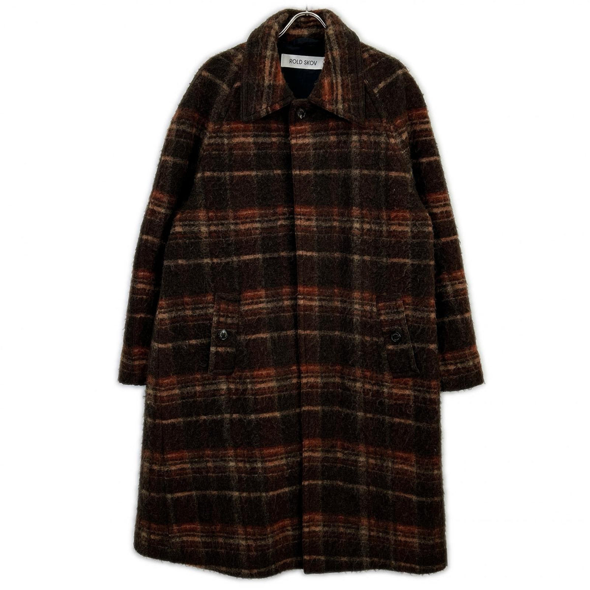 ROLD SKOV ロードスコフ 20AW ブラウン yarra coat 59900モヘヤ ウール チェックコート コート