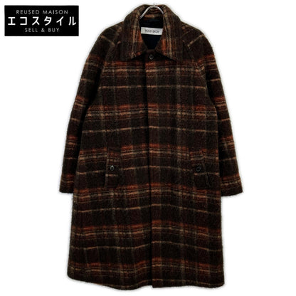 ROLD SKOV ロードスコフ 20AW ブラウン yarra coat 59900モヘヤ ウール チェックコート コート