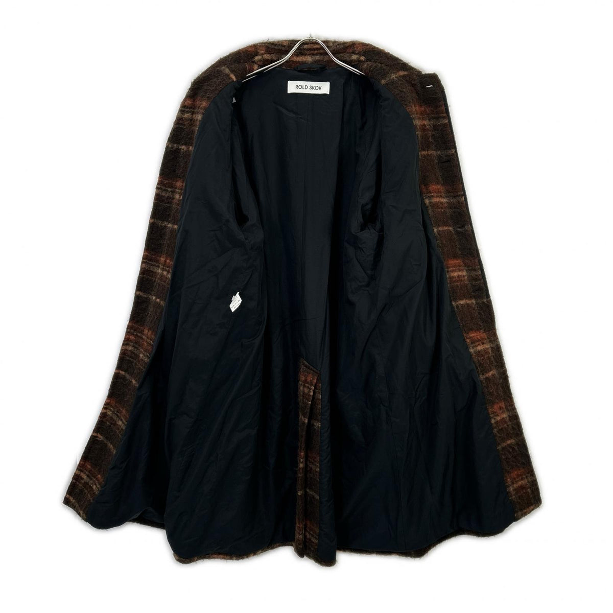 ROLD SKOV ロードスコフ 20AW ブラウン yarra coat 59900モヘヤ ウール チェックコート コート