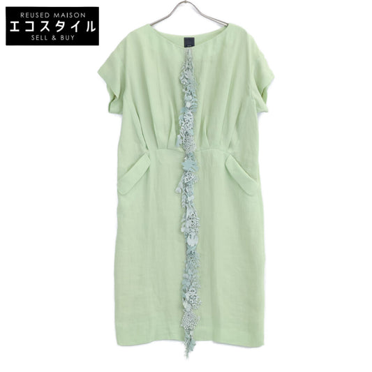 mina perhonen 【美品】us3335 forest parade Linen Short Sleeve Dress