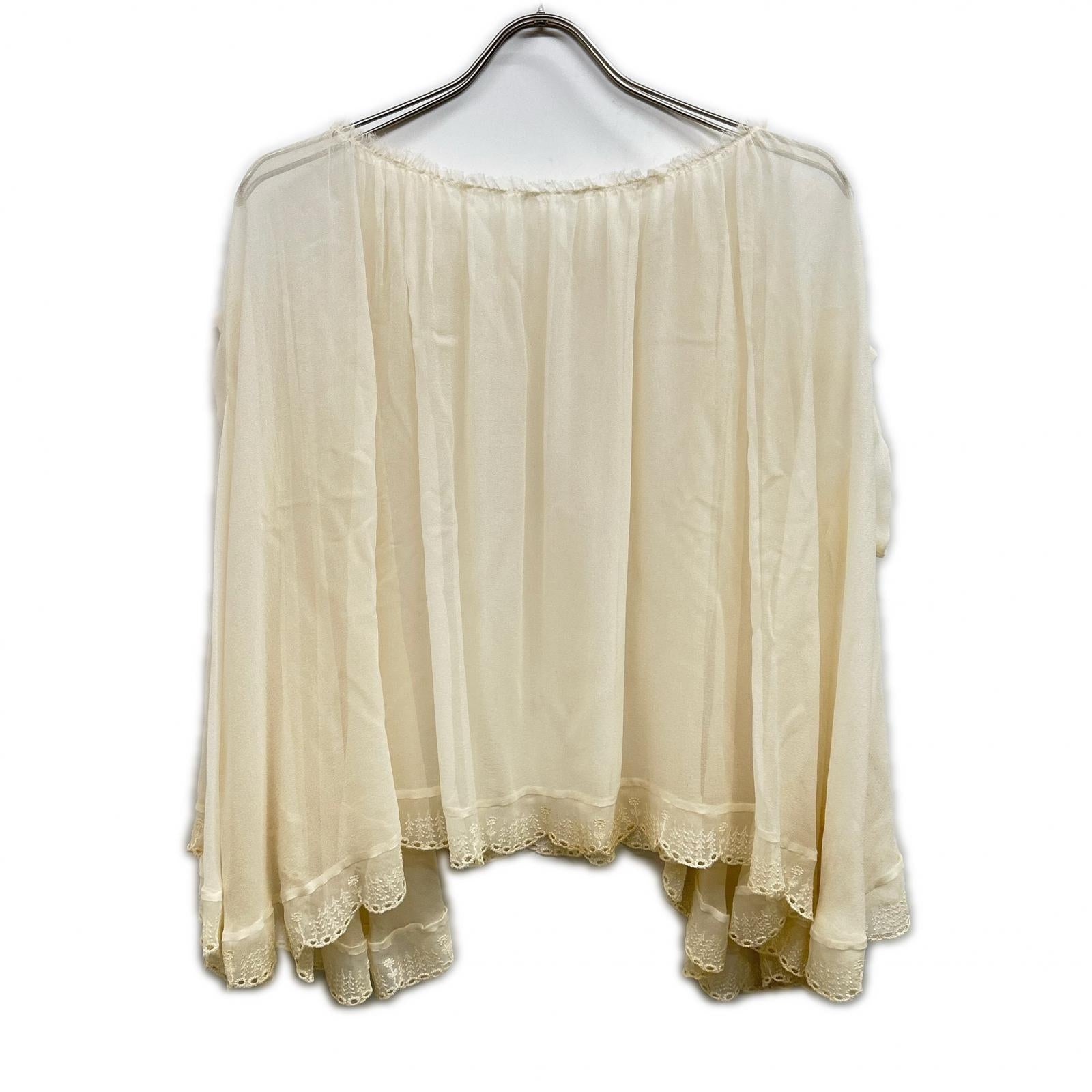 mina perhonen ts1707 Ivory Embroidered Chiffon Blouse Top
