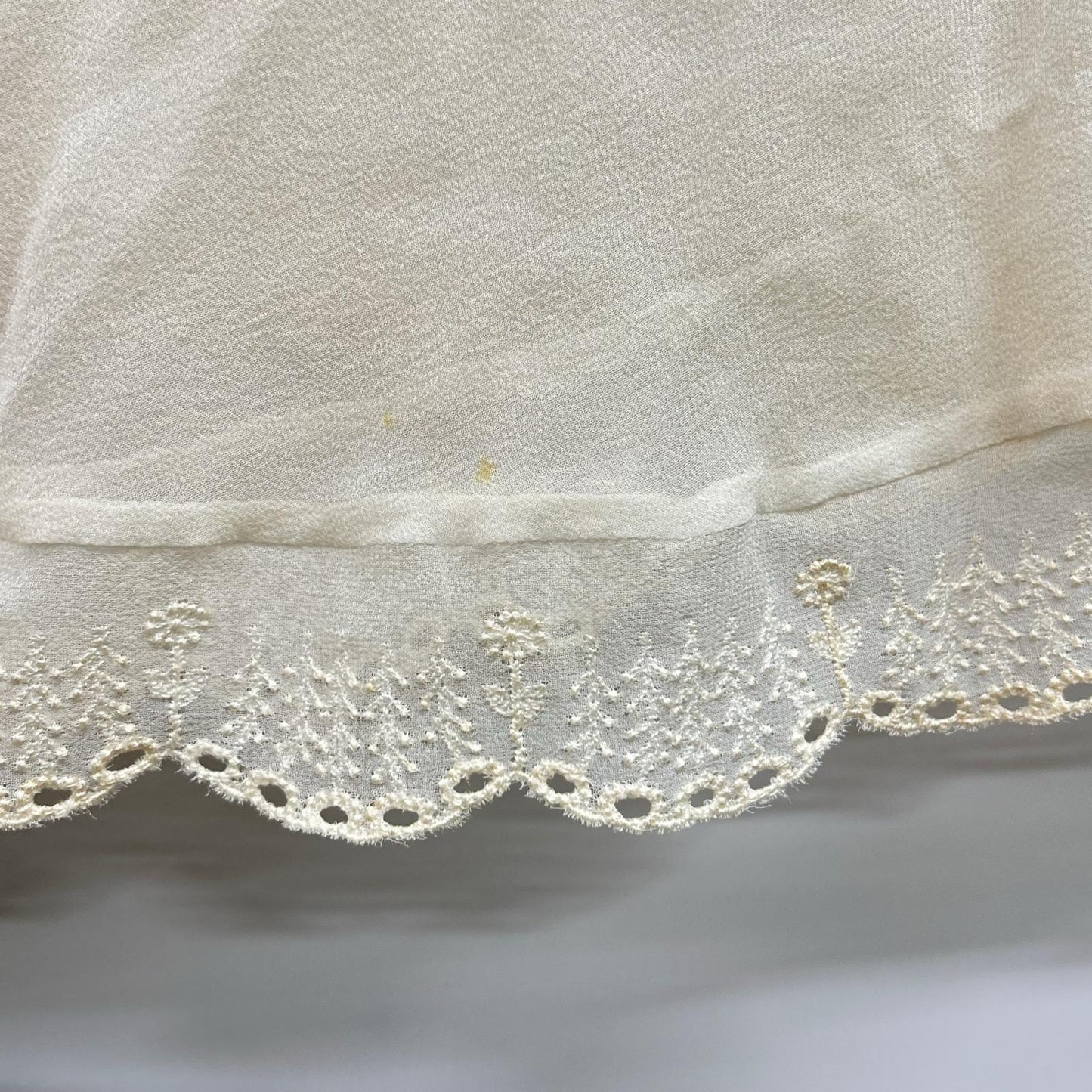 mina perhonen ts1707 Ivory Embroidered Chiffon Blouse Top