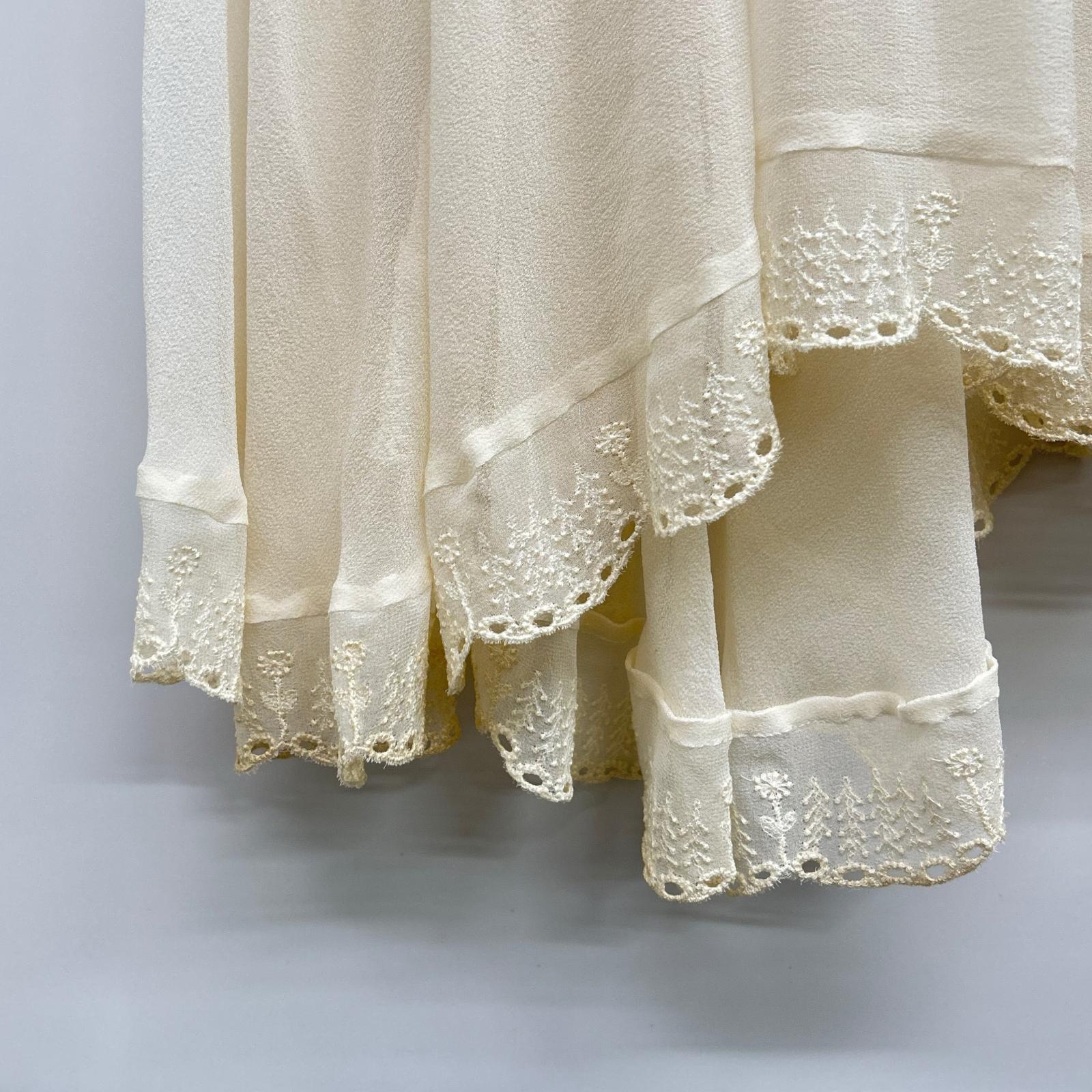 mina perhonen ts1707 Ivory Embroidered Chiffon Blouse Top