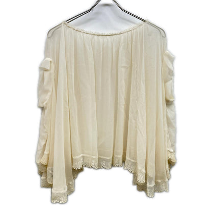 mina perhonen ts1707 Ivory Embroidered Chiffon Blouse Top