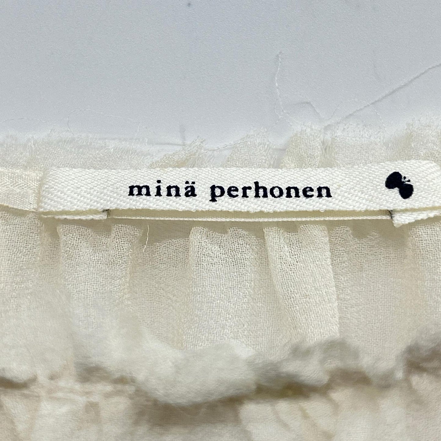 mina perhonen ts1707 Ivory Embroidered Chiffon Blouse Top