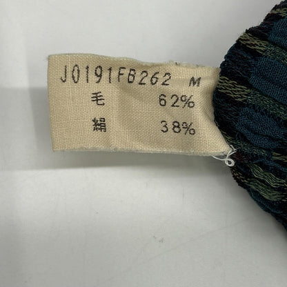 JURGEN LEHL J0191FB262 green wool-silk checked woven skipper blouse tops